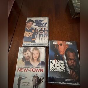 Set of Three Movie DVDs. New in packaging. 2 are. Wide. Screen. Comedy & Drama